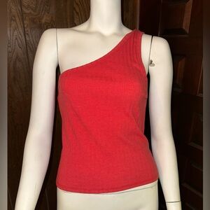 Women’s American Eagle Outfitters red one shoulder tank top size large